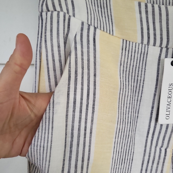 NWT Olivaceous Rayon Linen Striped Pants Size S - Picture 5 of 8